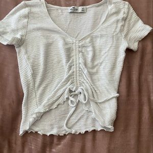 hollister white tied top